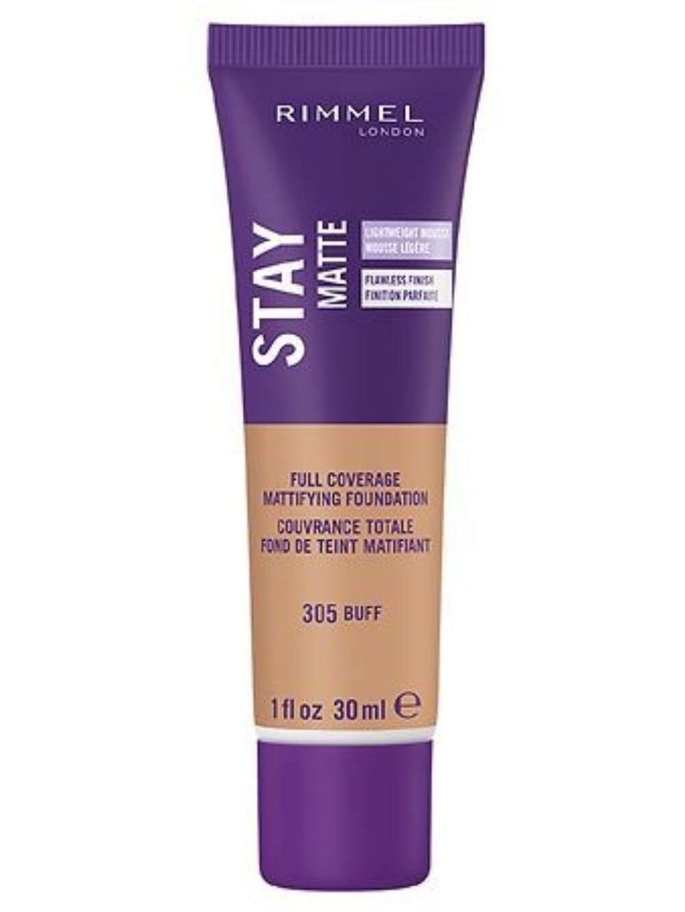 Rimmel London, Stay Matte, Full Coverage Mattifying Foundation, 305 Buff